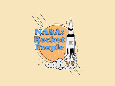 Rocket People apollo 11 apollo11 flat illustration illustration moon moon landing nasa retro rocket space sparkle trailer park boys vector