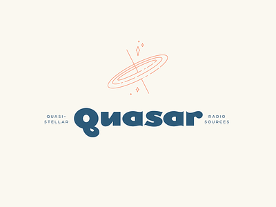 Quasar blue daily logo challenge day 1 dailylogochallenge illustration logo orange quasar retro space sparkle typography