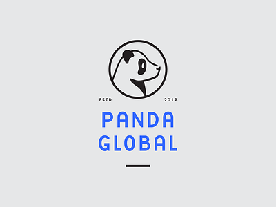 Panda Global blue daily logo challenge daily logo challenge day 3 flat flat illustration global illustration logo logo design panda panda logo vector