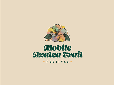 Mobile Azalea Trail Festival Logo alabama azalea brand design branding festival flower identity illustration logo ohno blazeface typography