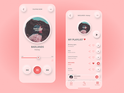 Music player - Neomorphism concept