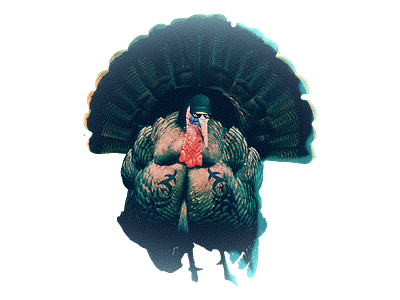 Gangster Turkey design illustration thanksgiving