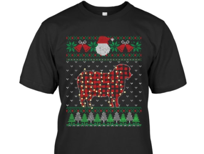 Funny Sheep Ugly Sweater Christmas Animals Lights Xmas   T-shir