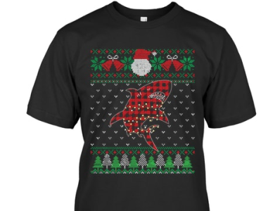 Funny Shark Ugly Sweater Christmas Animals Lights Xmas T-shirt