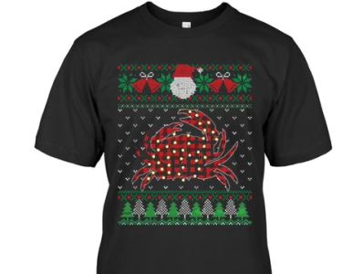 Funny Crab Ugly Sweater Christmas T-Shirt website link 👇