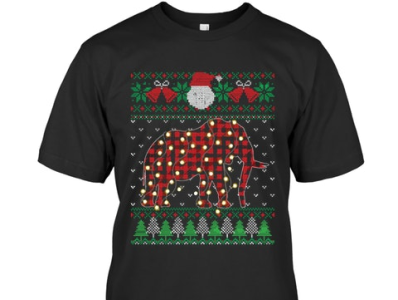 Funny Elephant Ugly Sweater Christmas T-Shirt website link 👇