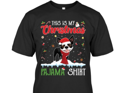 Christmas Pajama Shirt Boston Terrier T-Shirt website link 👇