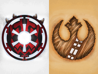 Star Wars Logos chewbacca darth maul design galactic empire illustration rebel alliance star wars