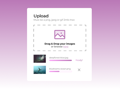 Daily UI - 031 - File Upload dailyui fileupload imageupload pink pruple