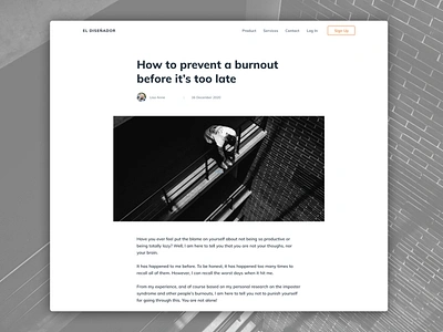 Daily UI - 035 - Blog Post 035 article blogpost dailyui disenador