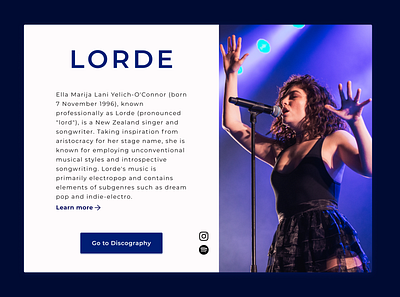 Daily UI #045 - Info Card 045 bio dailyui discography info card lorde music