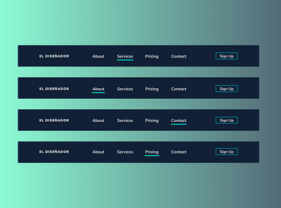 Daily UI #053 - Header Navigation 053 dailyui gradient header navigation