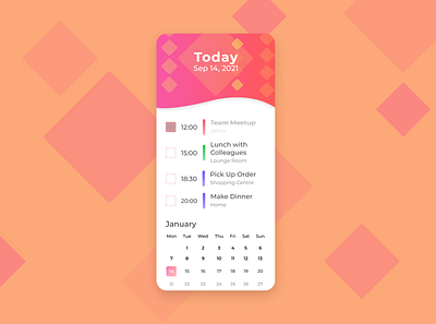 Daily UI #071 - Schedule 071 calendar dailyui programm schedule task to do