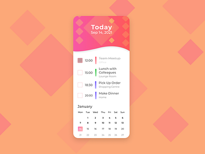 Daily UI #071 - Schedule