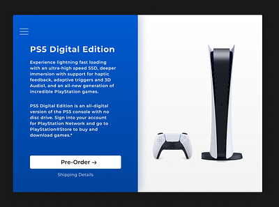 Daily UI #075 - Pre-Order 075 dailyui dailyuichallenge digital edition playstation preorder two column web