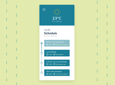Daily UI #079 - Itinerary 079 conference dailyui itinerary schedule timetable