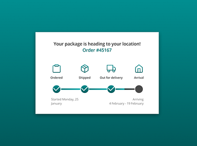 Daily UI #086 - Progress Bar 086 dailyui delivery progress bar shipping tracking