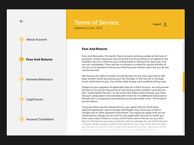 Daily UI #089 - Terms of Service
