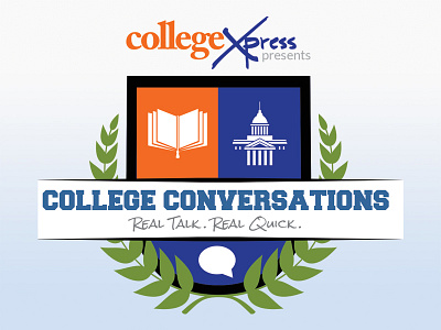 College Conversations Logo with Color concept illustrator logo podcast vector