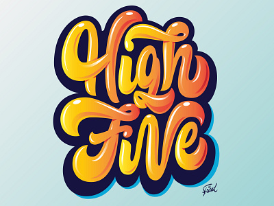 High Five adobe customlettering design illustration illustrator lettering logo poster print typography vector