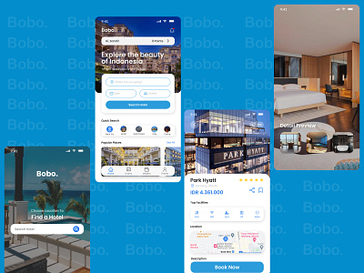 Hotel Booking Mobile App - Bobo. app booking design hotel mobile ui uiux