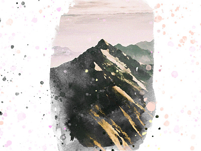 Watercolor painting effect 2 awesome creativity design mountain painting photoshop watercolor