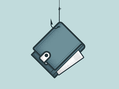Hook n' wallet illustration card credit hook texture wallet