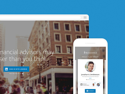 LinkedIn Tool - Find an Advisor interface linkedin mobile ui ux