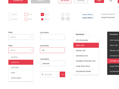 UI Library Guide components drop down form field kit library link radio button ui ux