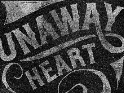 Runaway Heart cd grain grunge hand hand lettering heart jake london lettering london music runaway runaway heart script swash texture type