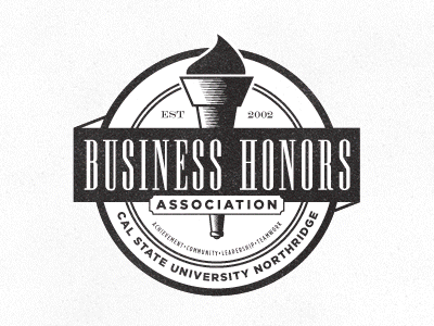 Business Honors Association: Badge association badge college honors icon logo logo mark torch