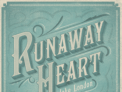 Runaway Heart: CD Cover branding cd cd cover cd package flourish grain hand letter heart identity logo motif noise retro runaway texture typography