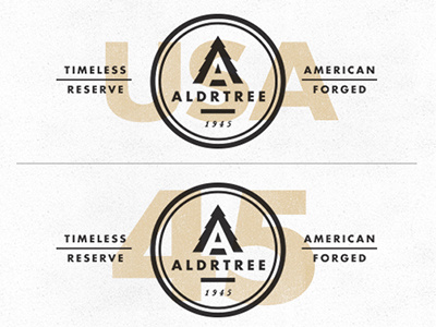 ALDRTREE: Logo Overlay aldrtree american badge black and white circle forged icon overlay retro suarez timeless reserve tree typography vintage