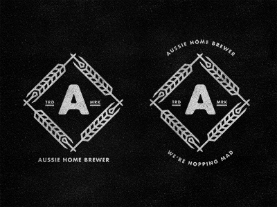 Aussie Home Brewer: Logo Design a ahb aussie badge barley beer brew brewer home logo wheat