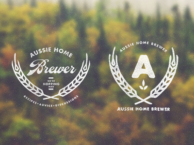 Aussie Home Brewer: Logo Design 4 a aussie home brewer badge barley beer branding brew brewery grain logo script typography wheat