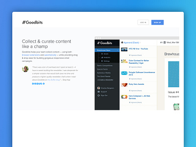 Goodbits -- Collect & Curate Like a Champ app business corporate email flat gradient screenshot web