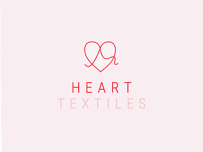 Heart Textiles Logo branding hearts logo pink red typography vector