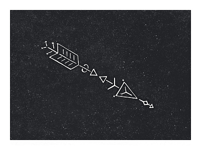 New Constellations arrow black and white bow hand drawn illustration monochrome paper pen space stars