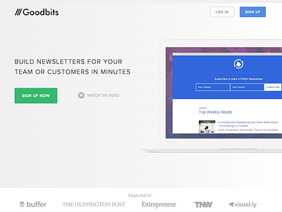 Goodbits Landing carousel landing marketing promotion slideshow ui user interface