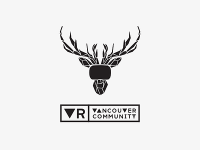 Vancouver VR Community Branding attitude black deer headset hmd polygons stag vancouver vr white