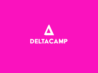Delta Camp Branding brand identity logo pink triangle vector white