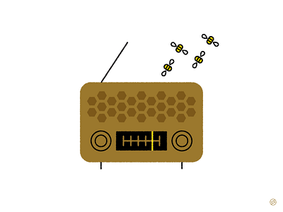 Buzz accent bee buzz conceptual geometric illustration inktober minimal radio shape simple tune vectober vector yellow