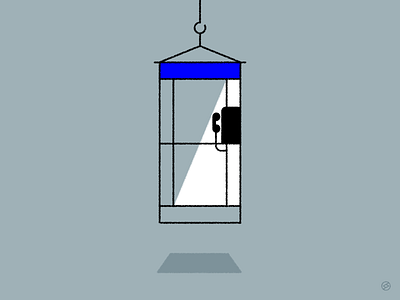 Hung Up accent booth conceptual crane geometric illustration inktober lift minimal obsolete old phone removal shape simple suspension telephone vectober vector