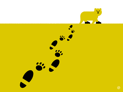 Footprints accent animal bear black footprint illustration inktober minimal shape shoe shoes simple vectober vector yellow