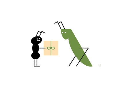 World Kindness Day ant compassion friend geometric grasshopper help illustration kindness love minimal shape simple vector