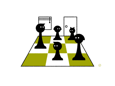 2020 in a nutshell... accent black chess conceptual geometric illustration minimal shape simple vector