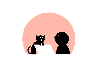 When My Cat Says "I'm Speaking" accent black cat geometric illustration minimal shape simple vector