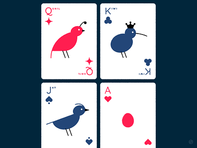 Bird Cards accent bird bird illustration birds conceptual court cards face cards geometric illustration minimal ornithology playing card playing cards playingcards shape simple vector