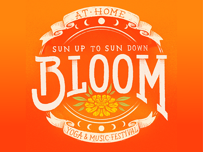 Bloom Yoga Festival illustration typography