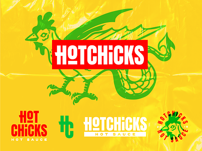 Hotchicks Hot Sauce bold type branding hot sauce illustration typography